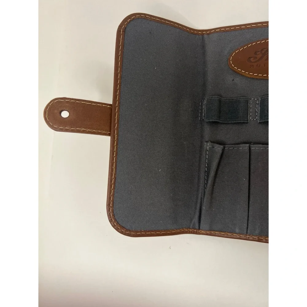 Indian‎ Motorcycle Brown Leather Trifold Travel Pouch Organizer Wallet 5 x 7